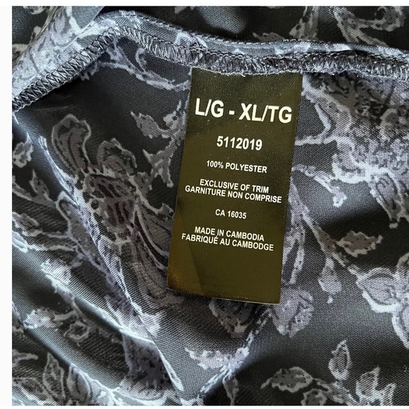 TAHARI Duster Kimono Flowing Navy Med Blue Floral 3/4 Slv Like-New Sz L XL - Picture 5 of 9